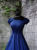 Romantik Abendkleid Blau Schwarz Mittelalter Brautkleid