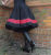 50er Jahre Petticoat Swing Rot Schwarz Volants Tellerrock
