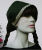 Romantische Mittelalterhaube grün Mütze mit Borte