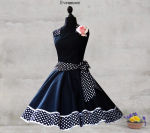 Romantik Petticoatkleid schwarz Weiß 50er Polka Dots