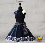 Petticoat Kleid 60er Jahre Schwarz Weiß Punkte...