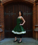 Romantik Petticoatkleid Grün beige Tanzkleid mit...