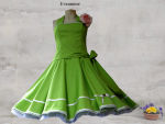 50er Jahre Petticoatkleid Grün Weiß Punkte Tellerrock Swing