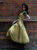 Romantik Kleid Brautkleid senfgelb Stickerei Taft