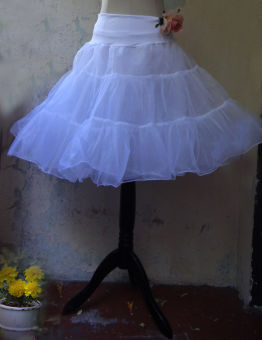 Petticoat Unterrock doppelt knielang Tellerrock 50er Jahre