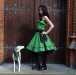 Romantik Volant Kleid Petticoat Tanzkleid Grün