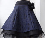 Romantik Rock blauer Brokat Stufenrock Petticoat