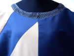 Mittelalter Waffenrock Tunika Beige Blaue Streifen