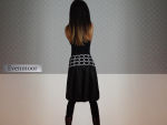 Ballonrock "Maiti" Schwarz Weißer Bund mit Trendy Muster