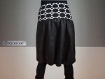 Ballonrock "Maiti" Schwarz Weißer Bund mit Trendy Muster