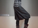 Ballonrock "Maiti" Schwarz Weißer Bund mit Trendy Muster