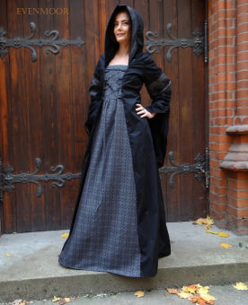 Edles Mittelalterkleid Schwarz Grau