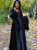 Edles Mittelalterkleid "Tuula" Schwarz Grau Silberborte