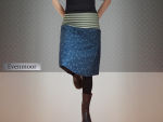 Midirock "Fritzi" dunkelblau mit grauen...