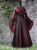 Mittelalterliches Hochzeitskleid Larp Wikinger in Violette und Beere mit Schnürung, weiten Ärmeln mit Saum und Kapuze, bodenlang als Maßanfertigung
