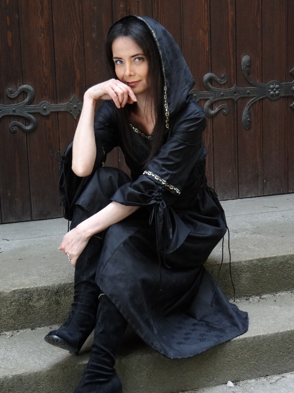 Gothik Romantik Kleid Kleid Mittelalter Gothic Bekleidung Schnürärmel